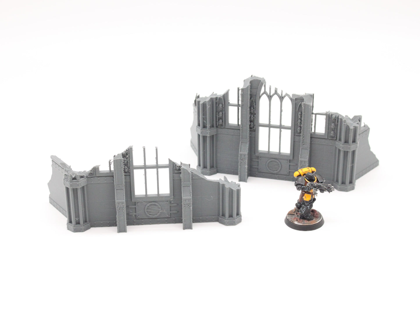 Two Scatter Terrain Barricade Gothic Ruined Walls