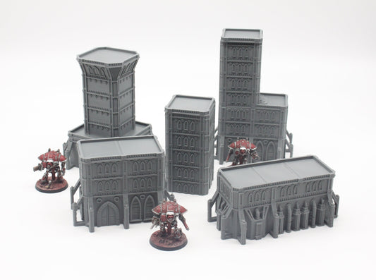 Bundle of 5 Gothic Style Titanicus Scale Buildings