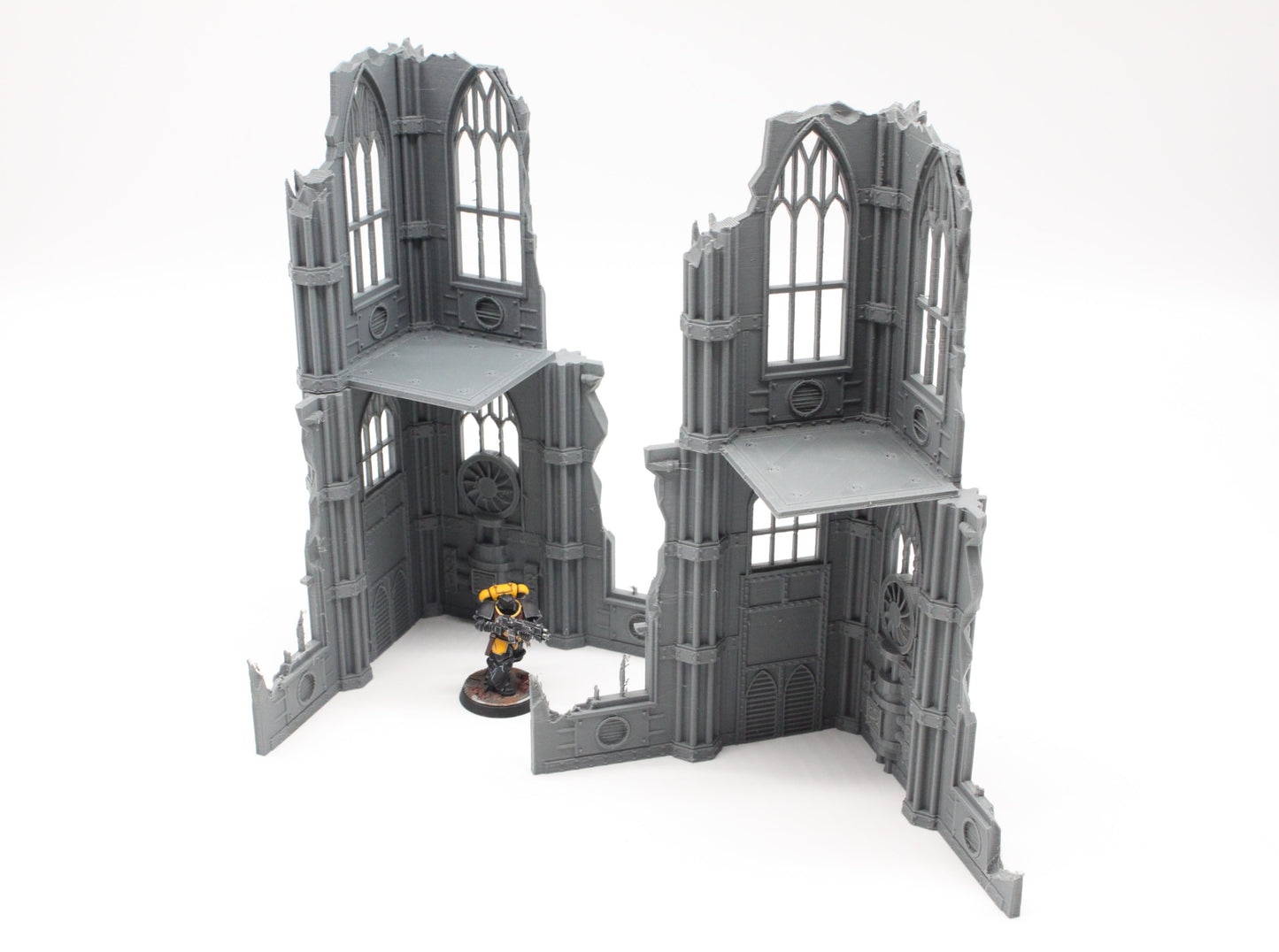 Two Tall Gothic Ruined Towers
